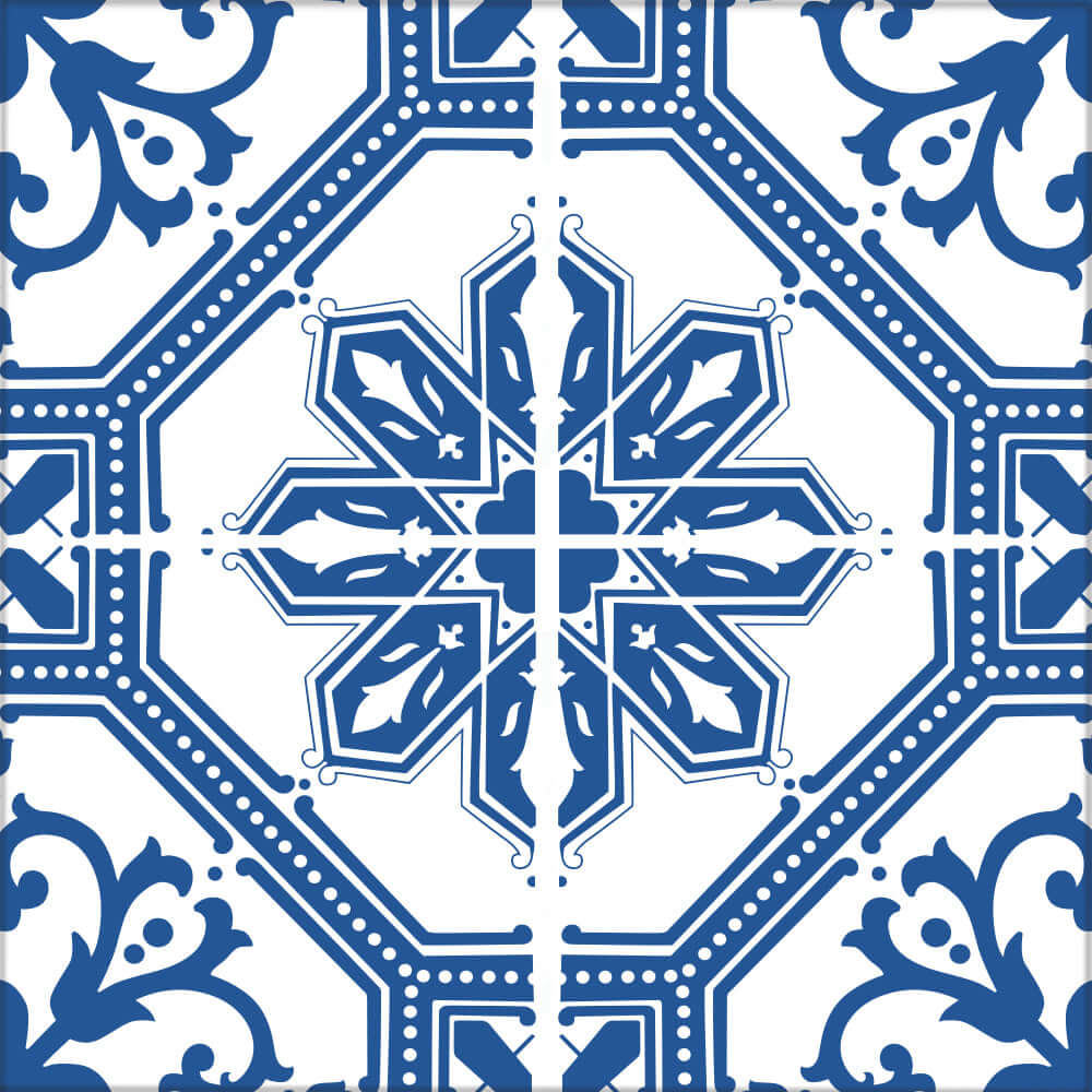 Kakeldekor marockansk 1 blå - Dekortorget