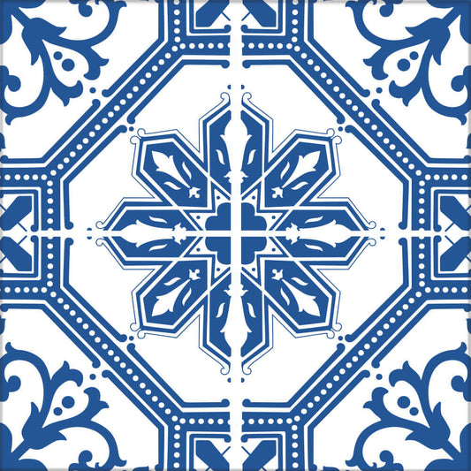 Kakeldekor marockansk 1 blå - Dekortorget