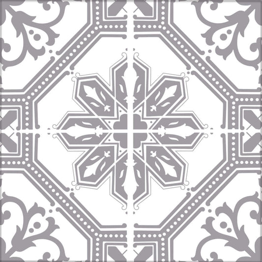 Kakeldekor marockansk 1 grå - Dekortorget