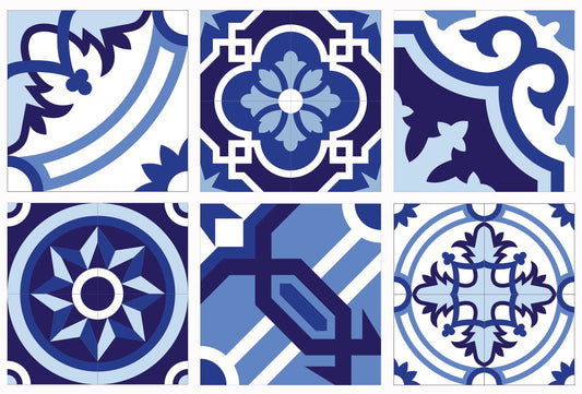 Kakeldekor mix blå - Dekortorget