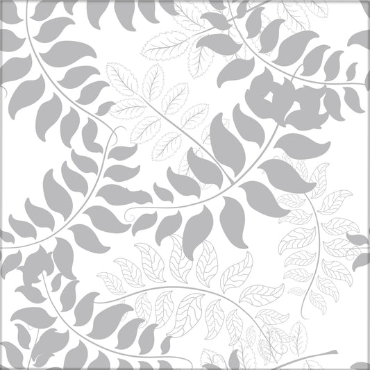 Kakeldekor blad grå - Dekortorget