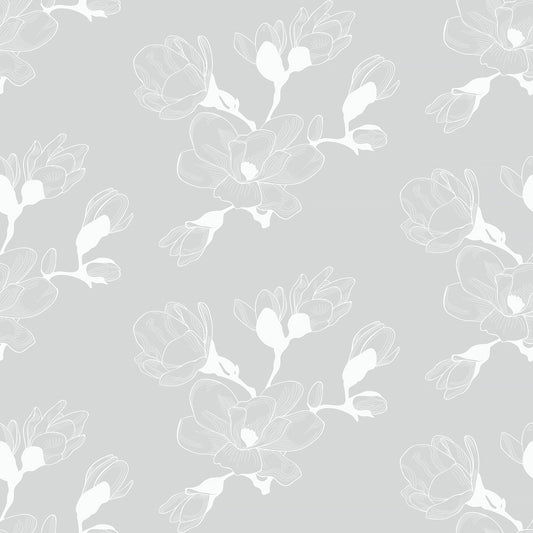 Kakeldekor blommor grå - Dekortorget