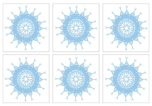 Kakeldekor mönstrad cirkel ljusblå - Dekortorget