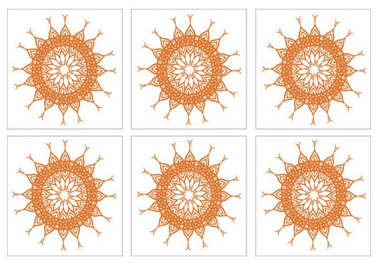 Kakeldekor mönstrad cirkel orange - Dekortorget