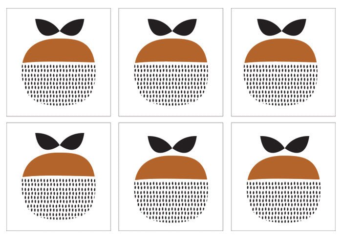 Kakeldekor retro äpple orange - Dekortorget