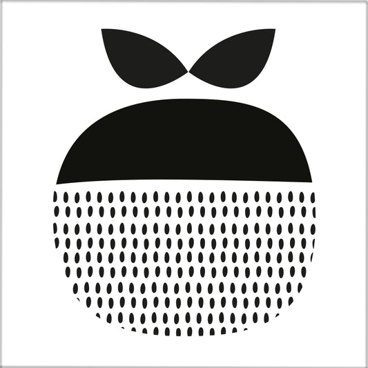 Kakeldekor retro äpple svart - Dekortorget