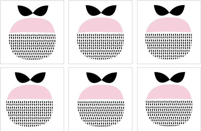 Kakeldekor retro äpple rosa - Dekortorget