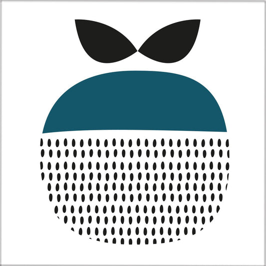 Kakeldekor retro äpple petrol - Dekortorget