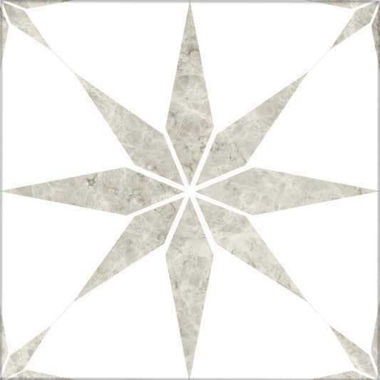 Kakeldekor stjärna beige - Dekortorget