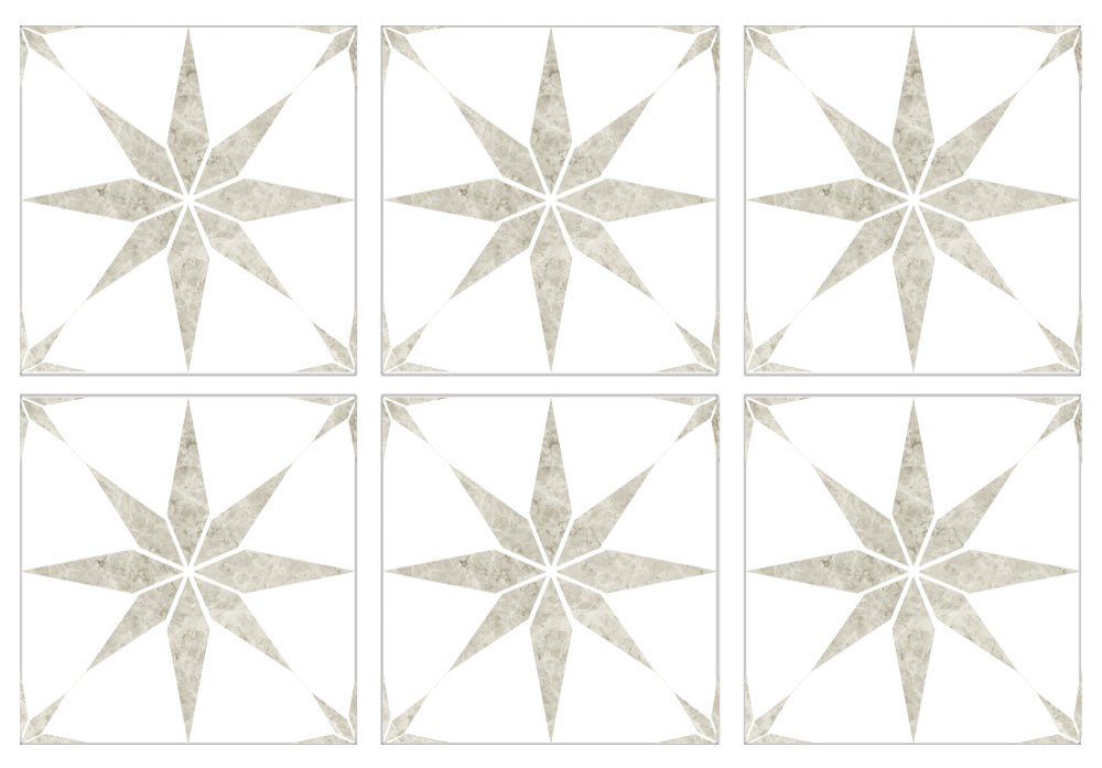 Kakeldekor stjärna beige - Dekortorget