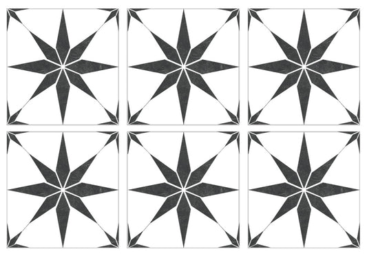 Kakeldekor stjärna svart - Dekortorget