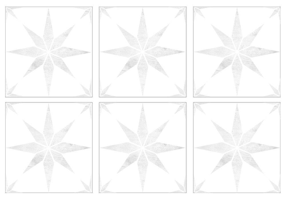 Kakeldekor stjärna grå - Dekortorget