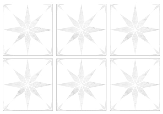 Kakeldekor stjärna grå - Dekortorget