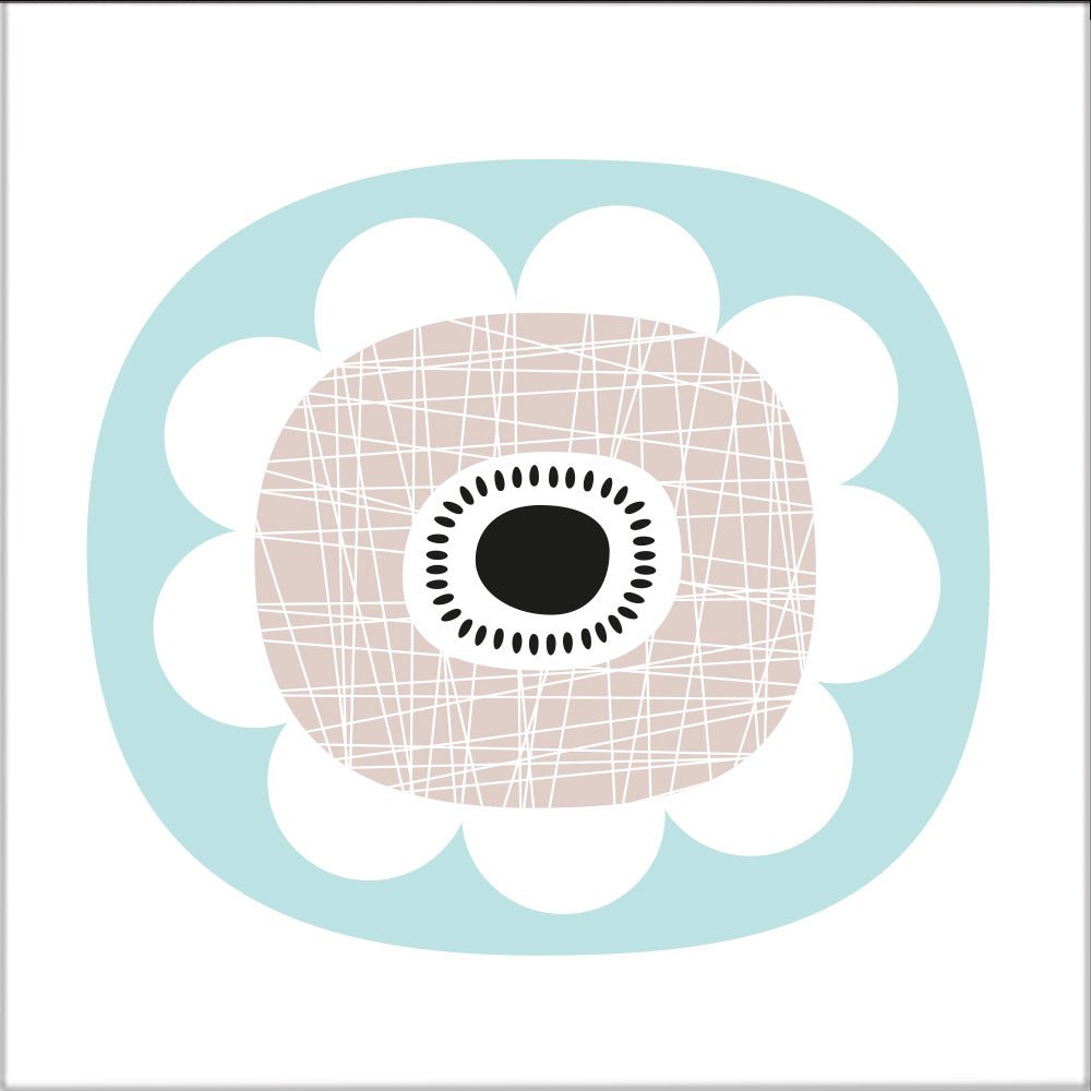 Kakeldekor retro pastell blomma 1 - Dekortorget