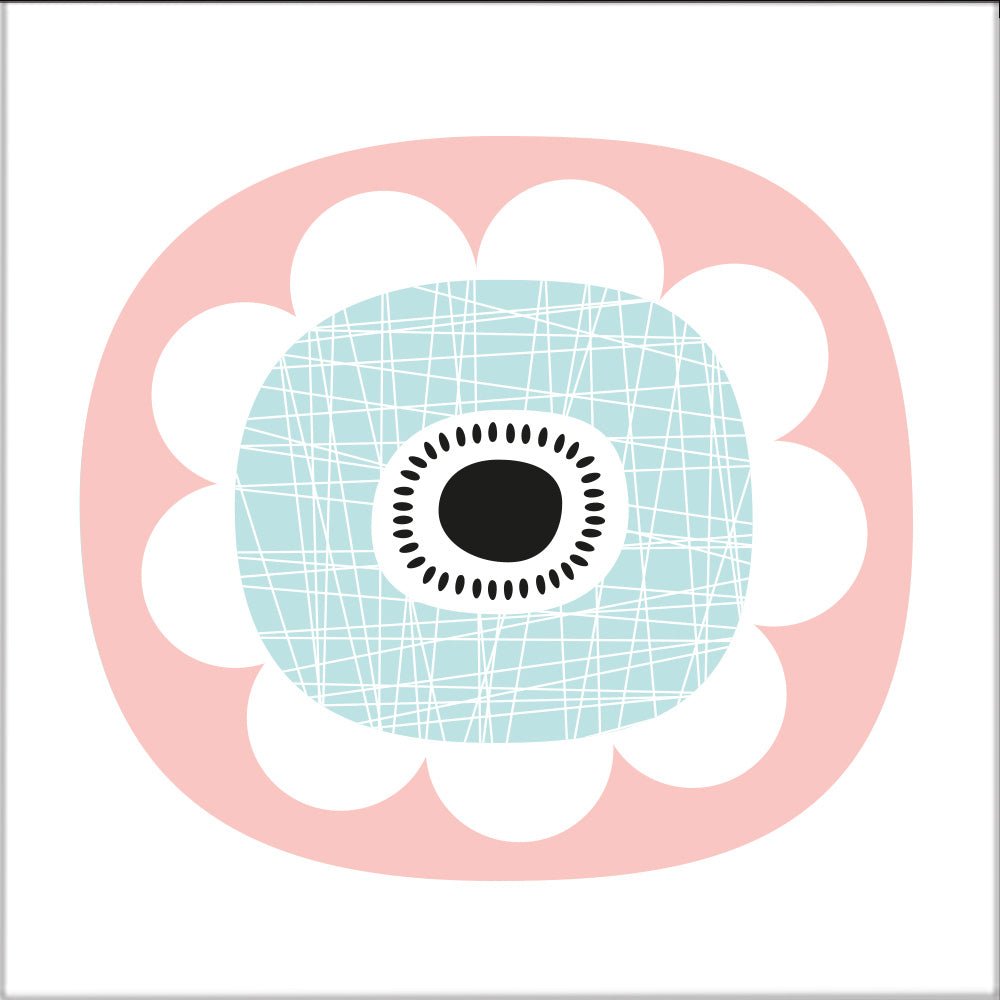 Kakeldekor retro pastell blomma 2 - Dekortorget
