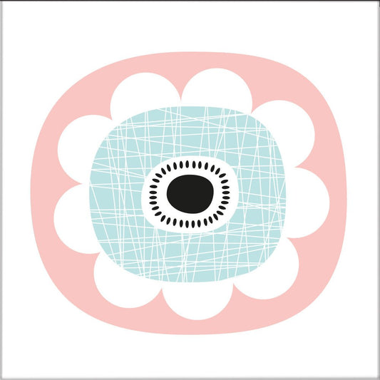 Kakeldekor retro pastell blomma 2 - Dekortorget