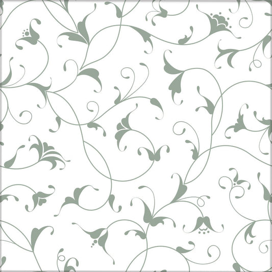 Kakeldekor små blommig salviagrön - Dekortorget