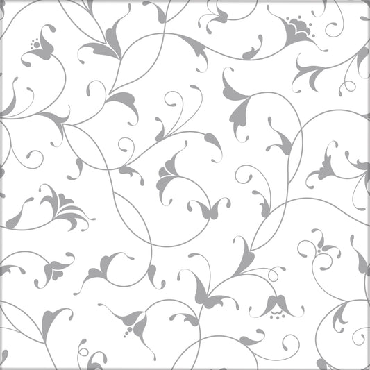 Kakeldekor små blommig grå - Dekortorget