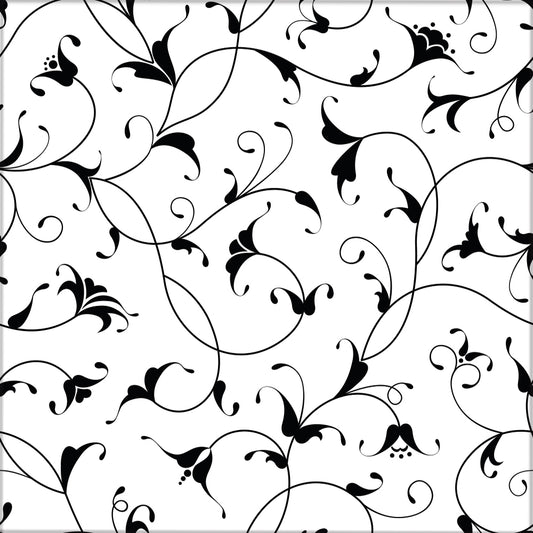 Kakeldekor små blommig svart - Dekortorget