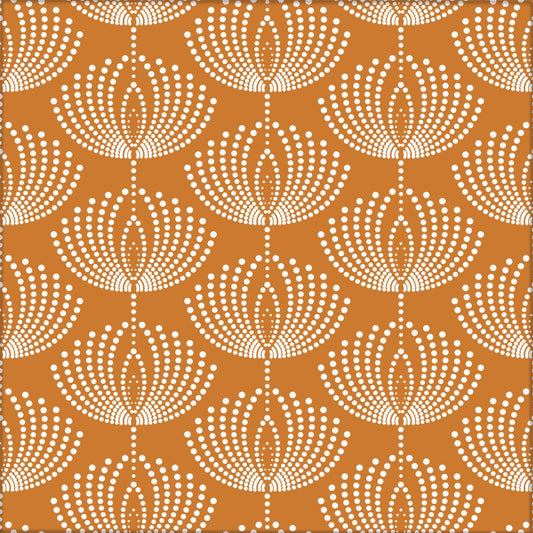 Kakeldekor retromönster orange - Dekortorget