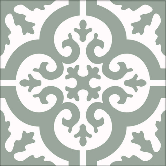 Kakeldekor marockansk 1 salviagrön - Dekortorget