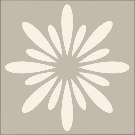 Kakeldekor retroblomma beige - Dekortorget