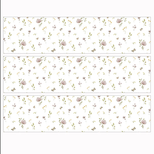 Dekorfolie till IKEA MALM – Blommor och fjärilar