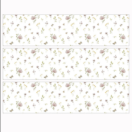 Dekorfolie till IKEA MALM – Blommor och fjärilar