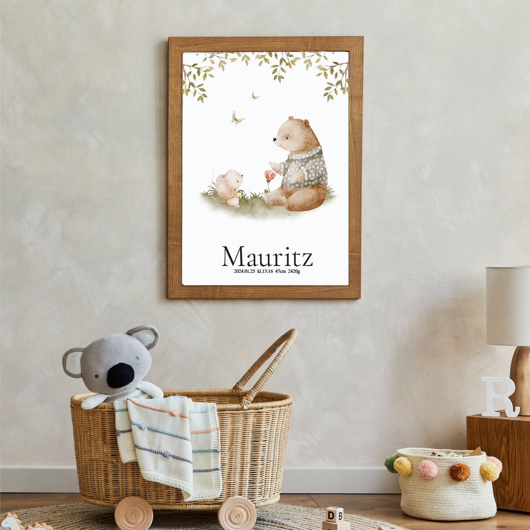 Namntavla Björn tea time - Dekortorget