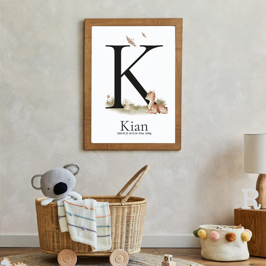 Namntavla bokstav rådjur tea time - Dekortorget