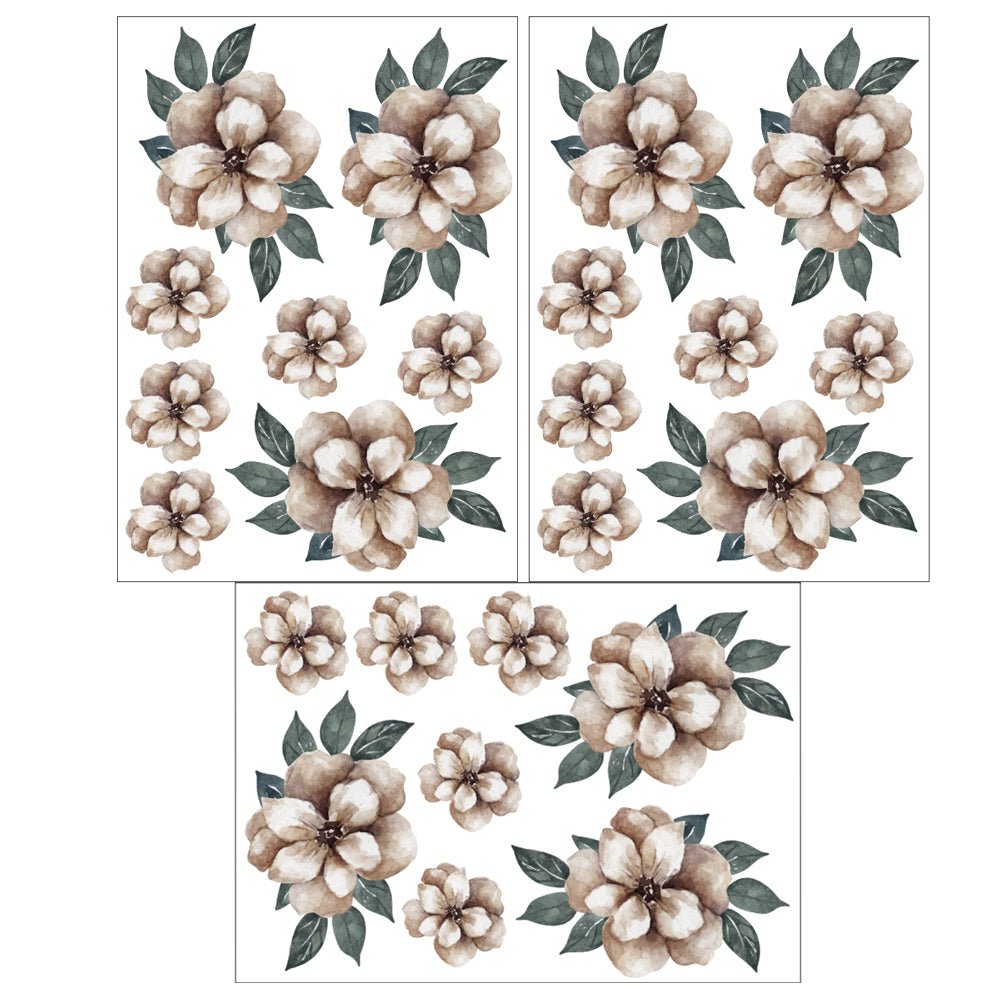 Väggdekor Blommor beige - Dekortorget