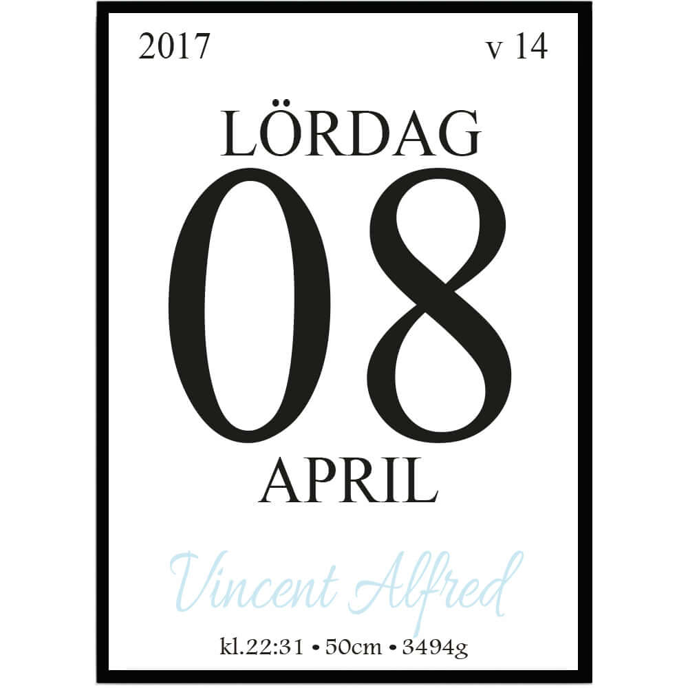 Namntavla Almanacka blå