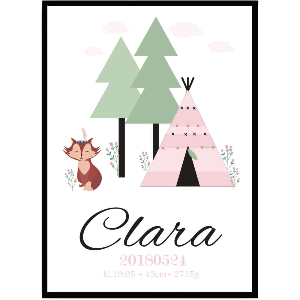 Namntavla Tipitält & räv - Dekortorget