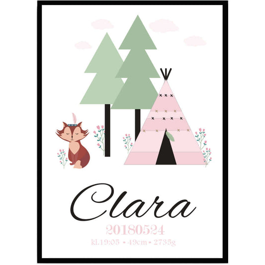 Namntavla Tipitält & räv - Dekortorget