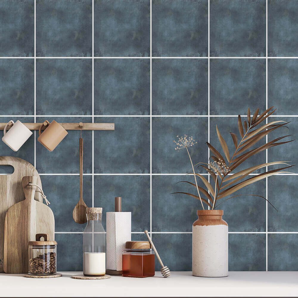 Kakeldekor sten grå/blå - Dekortorget