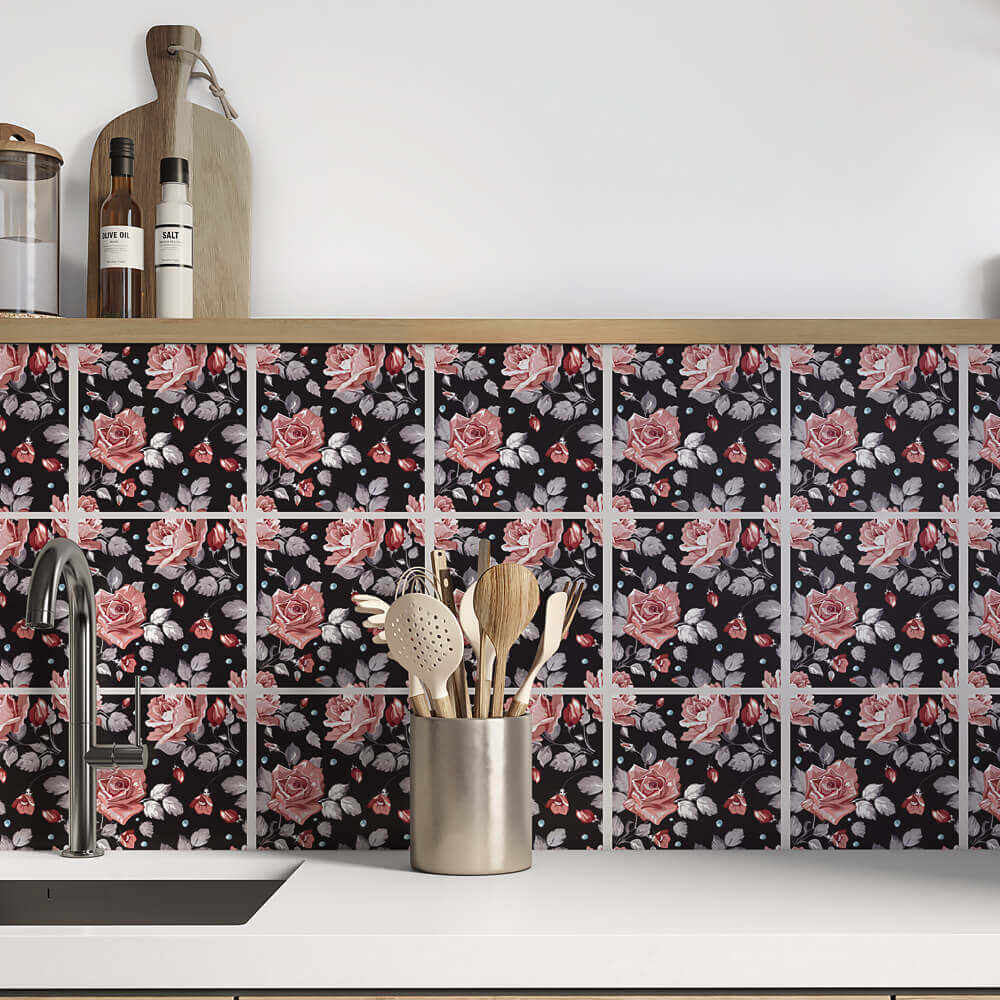 Kakeldekor blommor rosor - Dekortorget