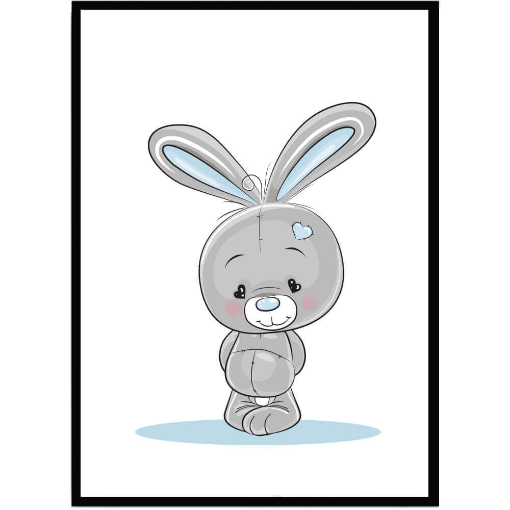 Poster Baby kanin blå - Dekortorget