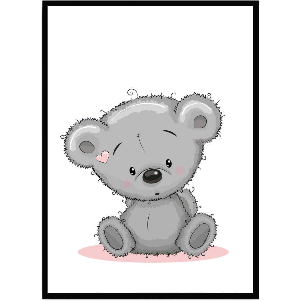 Poster Baby björn rosa - Dekortorget