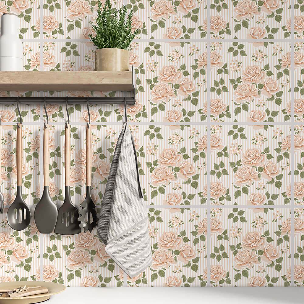 Kakeldekor rosor - Dekortorget