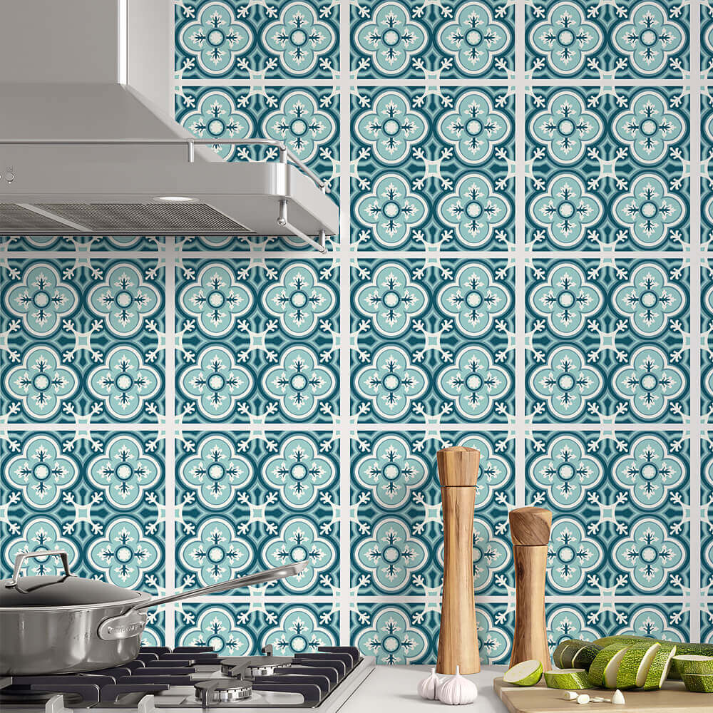 Kakeldekor marockansk turkos/petrol - Dekortorget