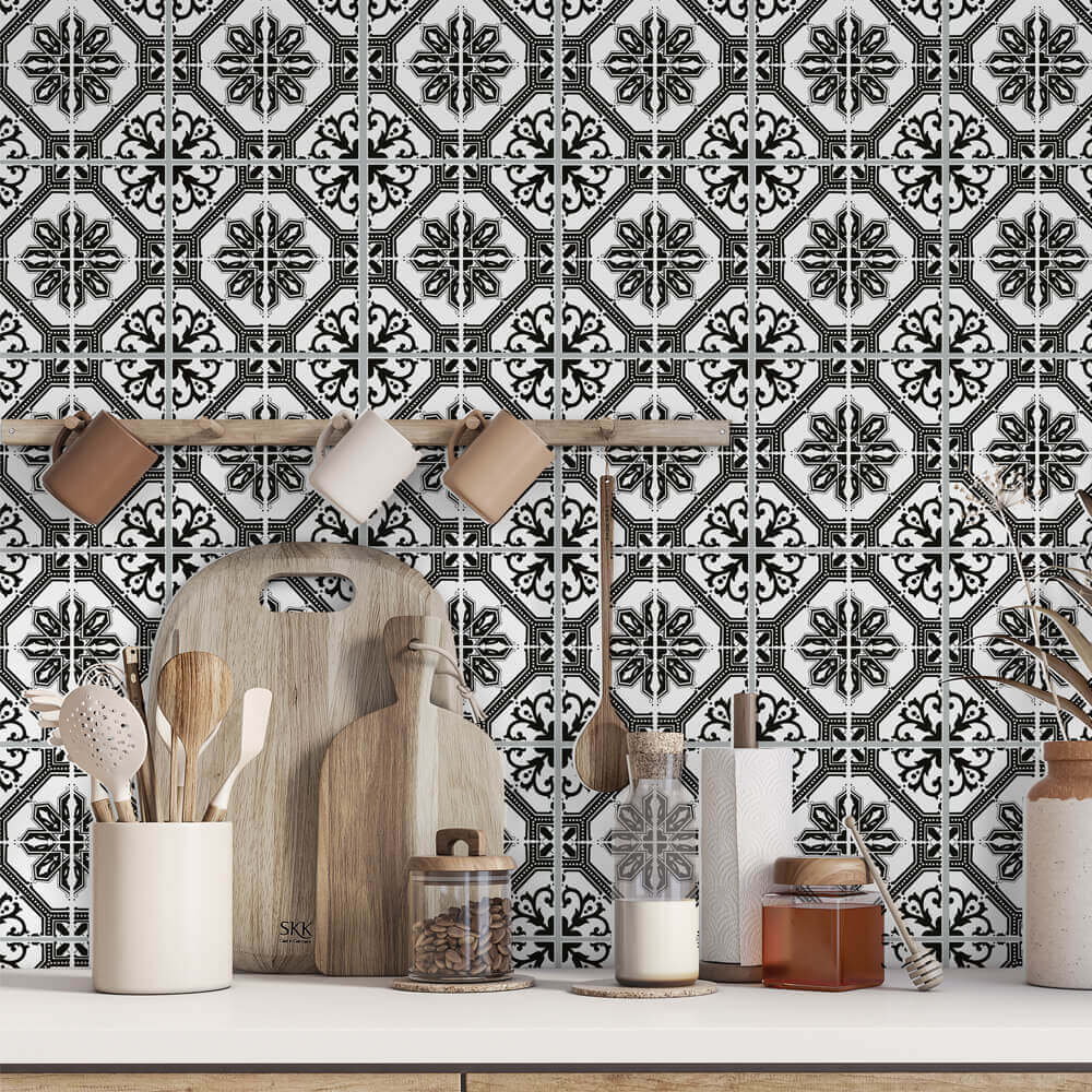 Kakeldekor marockansk 1 svart - Dekortorget