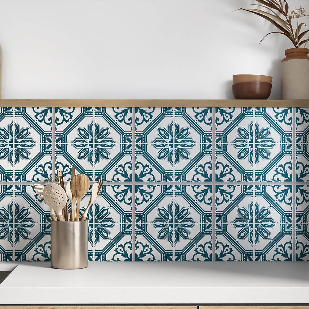 Kakeldekor marockansk 1 turkos - Dekortorget