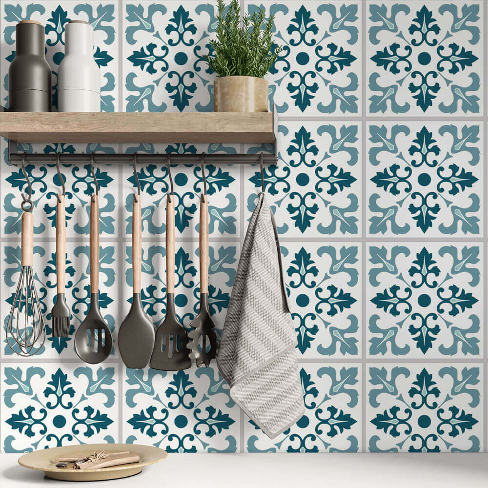 Kakeldekor marockansk 3 petrol - Dekortorget
