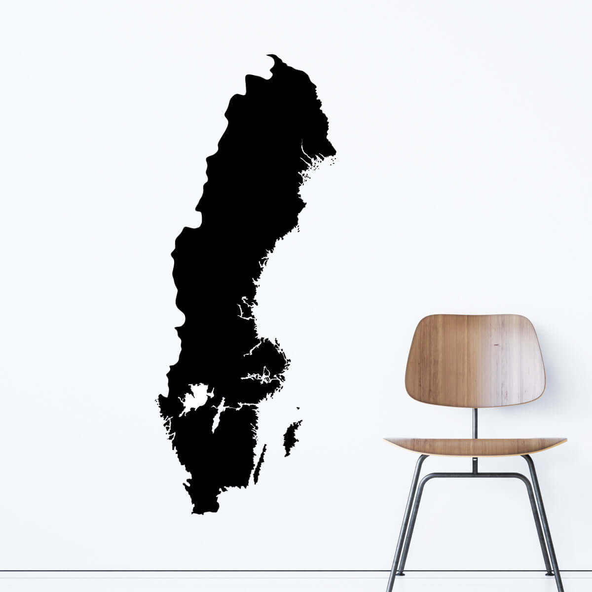 Väggdekor Sverigekarta