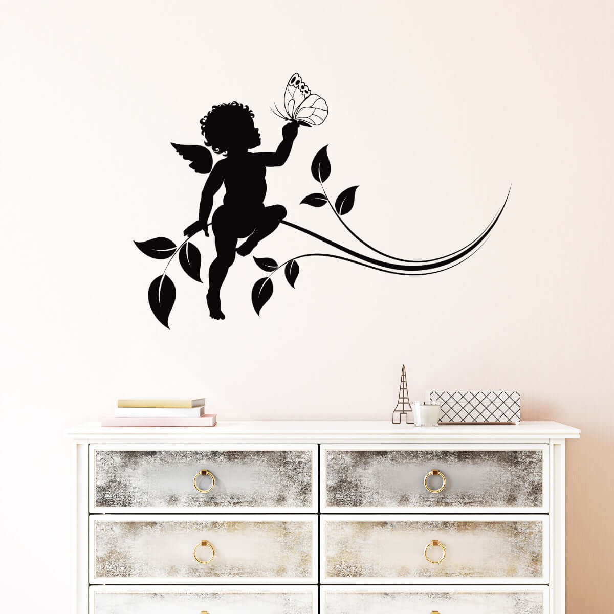 Väggdekor ängel & fjäril - Dekortorget