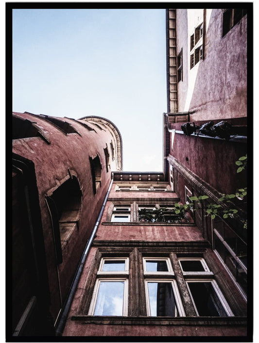 Poster Red building - Dekortorget