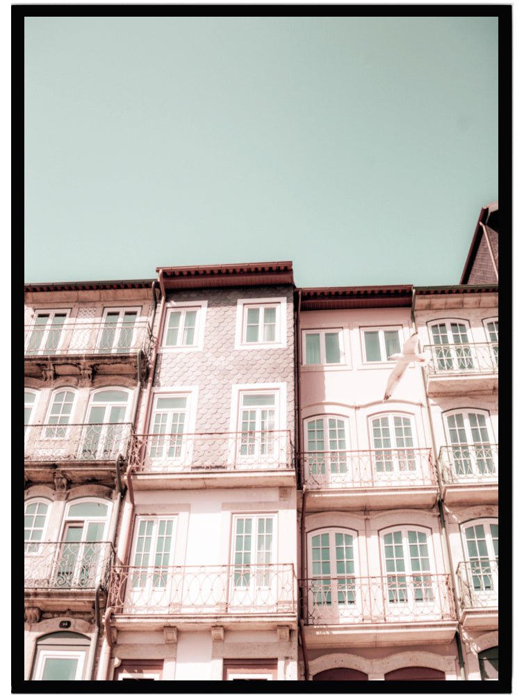 Poster Building pastel retro - Dekortorget