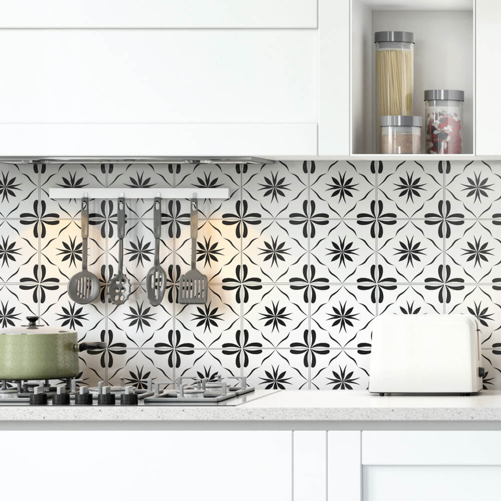 Kakeldekor marockansk 6 svart - Dekortorget