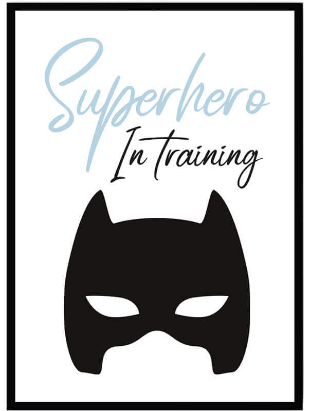 Poster Superhero blå
