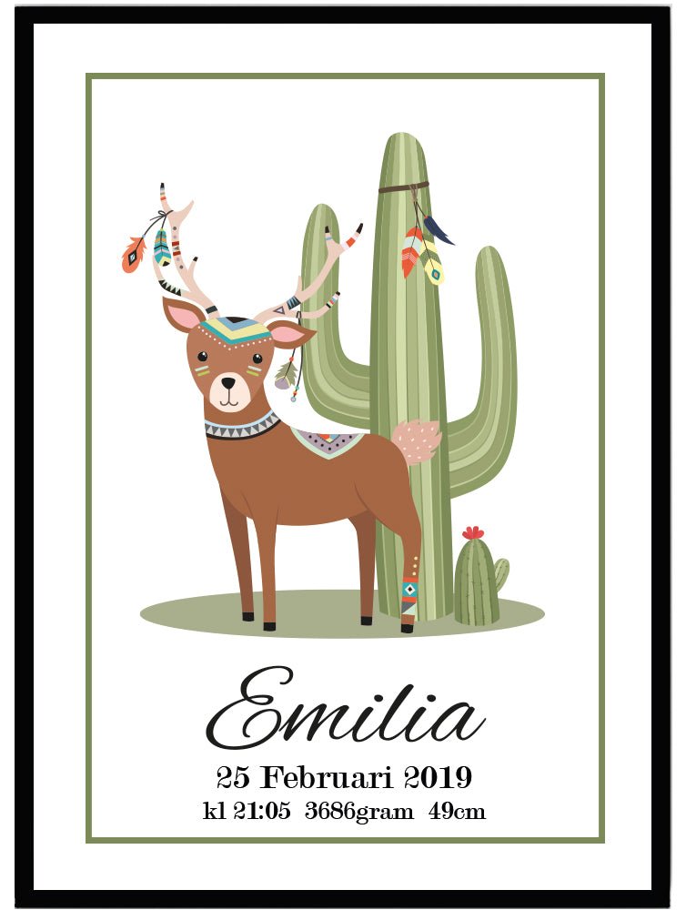 Namntavla Woodland ren - Dekortorget